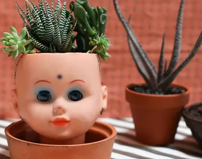 frankie exclusive diy: doll&#8217;s head planter
