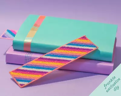 frankie exclusive diy: rainbow tapestry bookmark