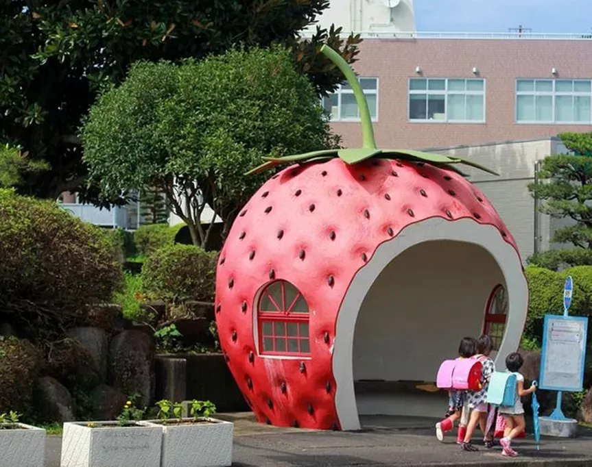 japan’s fruit-shaped bus stops