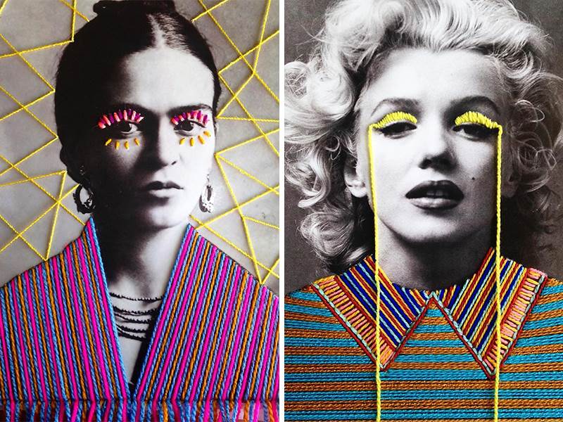 embroidered photos of pop culture icons • art • magazine • australian fashion magazine online