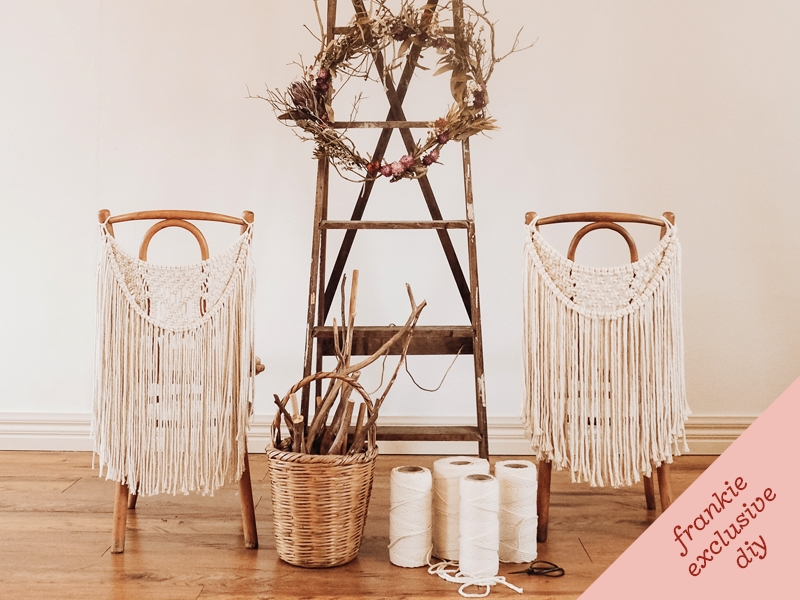 frankie exclusive diy macramé chair hanging garland • craft • frankie