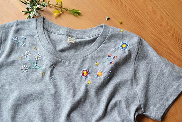 frankie exclusive diy: floral embroidered t-shirt • craft • frankie  magazine • australian fashion magazine online