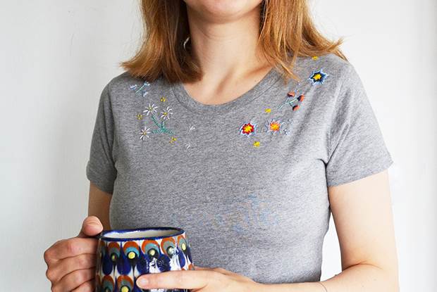 frankie exclusive diy: floral embroidered t-shirt • craft