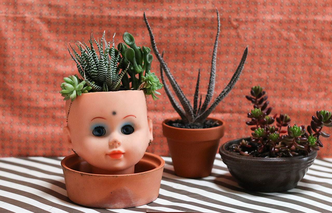 frankie exclusive diy: doll's head planter • craft • frankie magazine •  australian fashion magazine online