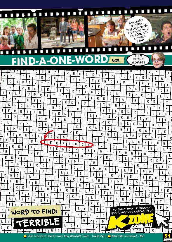Alexander and the terrible horrible puzzles