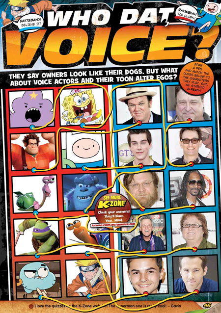 Match up the voice actors with their cartoon characters!