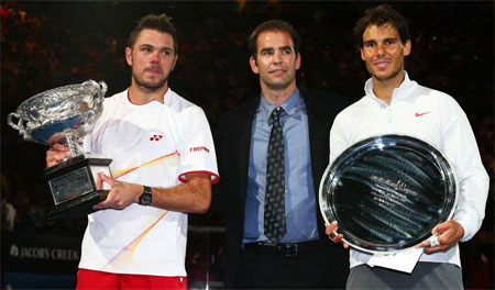 Winner Wawrinka with Pete Sampras & Rafael Nadal! Photo: Facebook