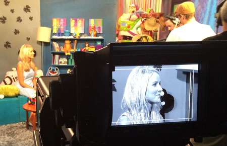 Candice on the Saturday Disney TV Set