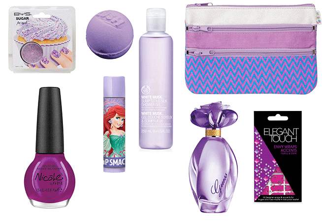 Claire's edit of purple beauty products