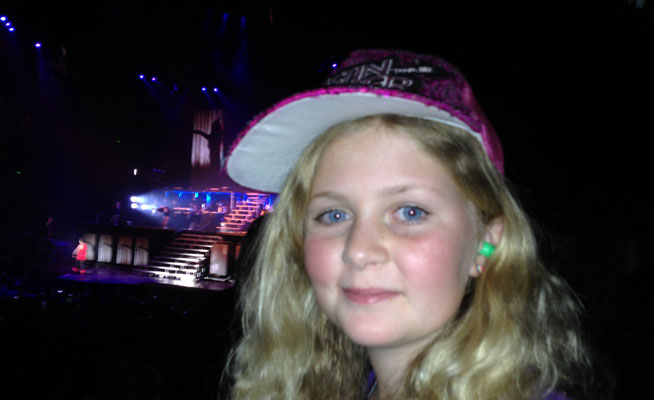 Danielle at the Justin Bieber concert