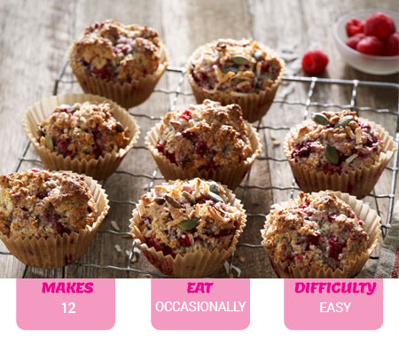 Easy, healthy muffin recipe: Raspberry, Coconut and Chia Muffins