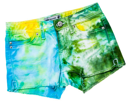Freeze-dyed stylish summer girls shorts!