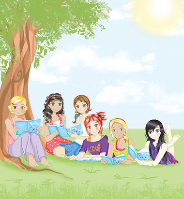 Jessie-and-friends-reading-in-the-park Jessie-and-friends-reading-in-the-park