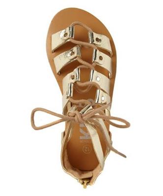 Lace up gold sandals