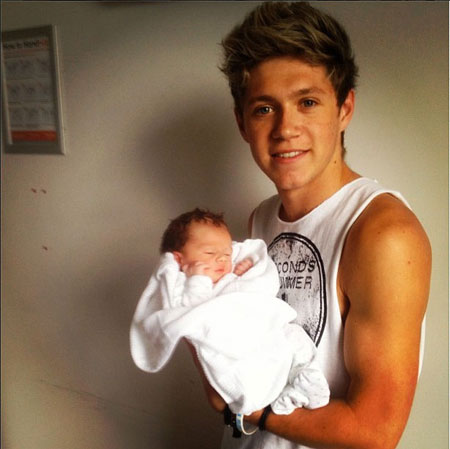 Niall Horan with his baby nephew