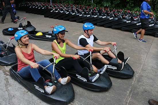 Riding go karts