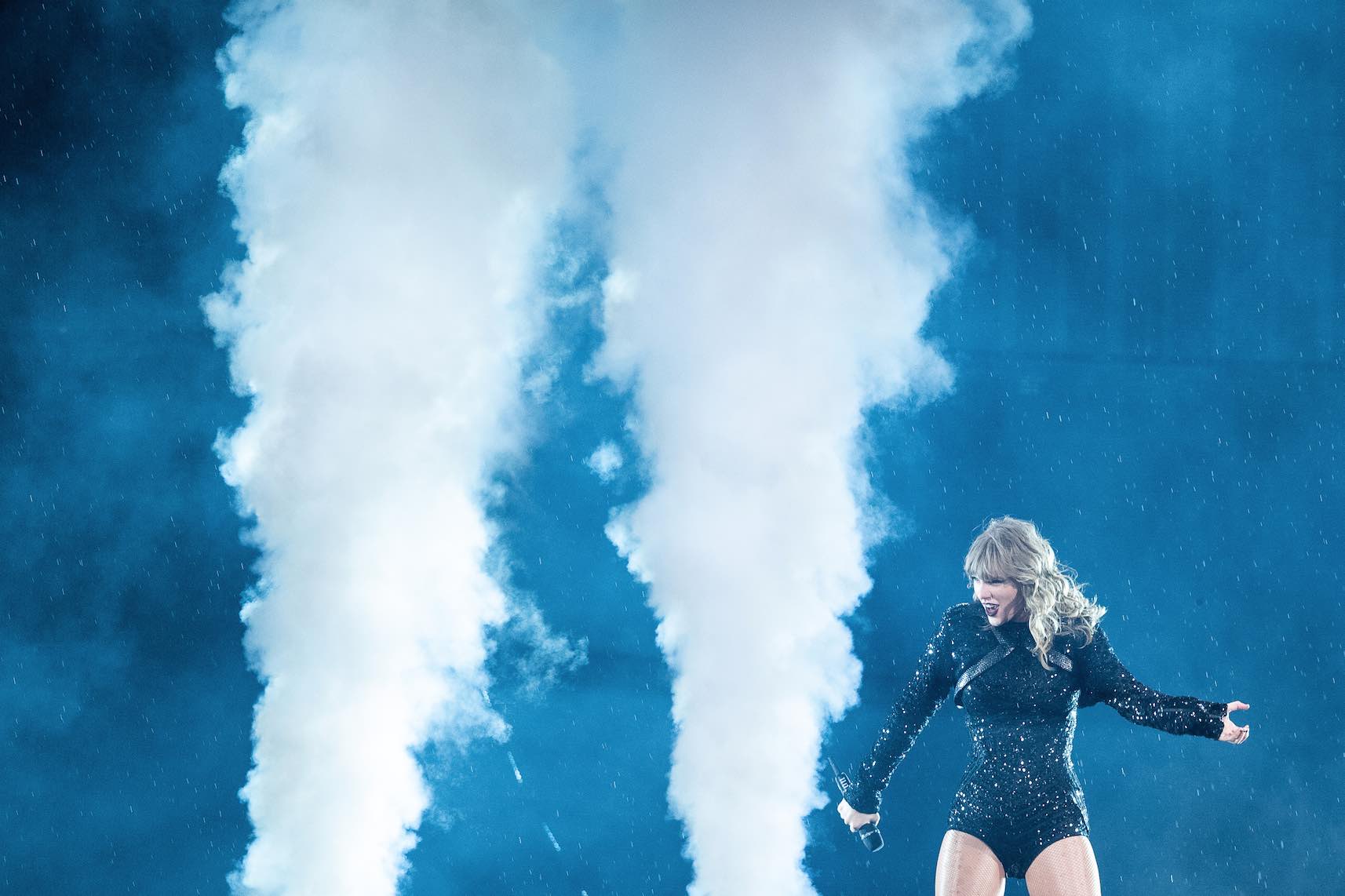 Taylor Swift on stage during her reputation tour