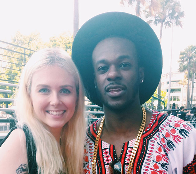 Laura with Timomatic rocking a stylish hat at the ARIAs!
