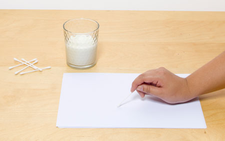 Write your message using the cotton bud